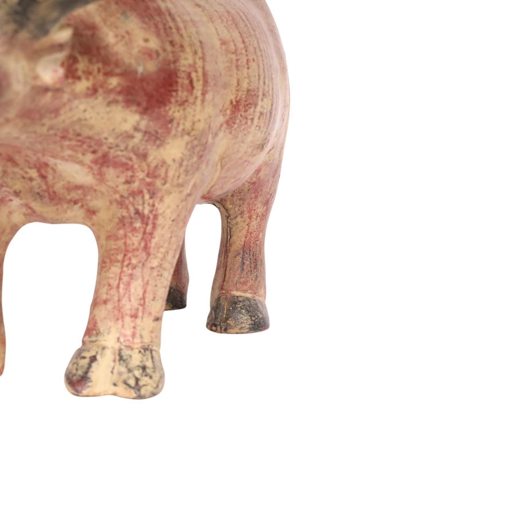 Terracotta figure of a water buffalo, H27cm