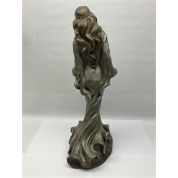 After Alexsander Danel for Austin Sculpture, Windswept, sculpture modelled as a female in flowing dress 