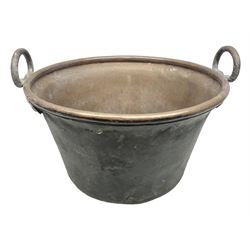 Large Twin handled copper bucket, D48cm