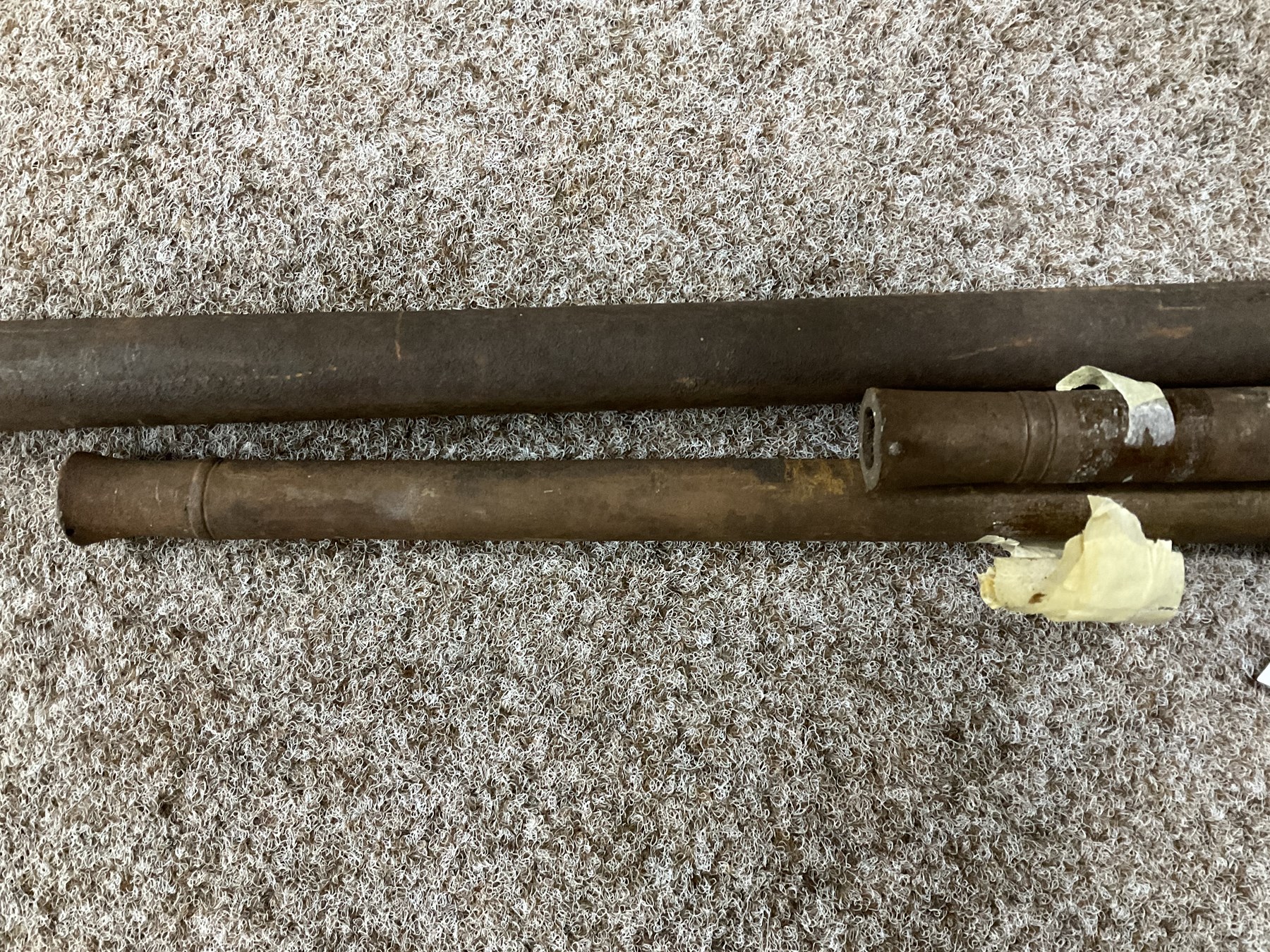 Four Indian gun barrels, largest L107