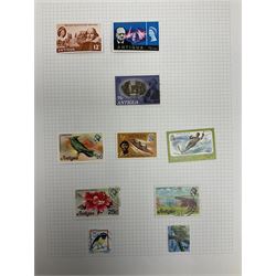 Antigua Queen Victoria and later stamps, including War stamp overprints etc and Bahamas Queen Victoria and later stamps, including Crown Colony, War Charity and other overprints etc, housed on pages