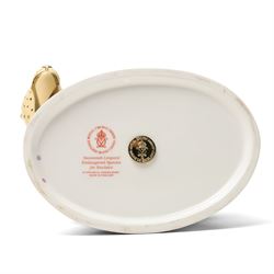 Royal Crown Derby paperweight, Savannah Leopard from the Endangered Species series, limited edition 177/1000 with certificate and gold stopper 