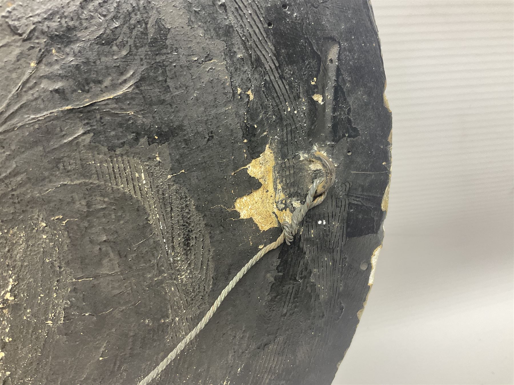 Justin Mathieu; oval high relief plaque depicting a battle scene, within frame H36cm