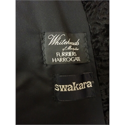  Vintage Swakara Astrakhan coat retailed by Whiteheads of Montpelier Furriers, Harrogate, measures 22