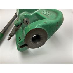 RCBS single station loading press with shell holder and powder funnel; and boxed Lee Powder Measure Kit