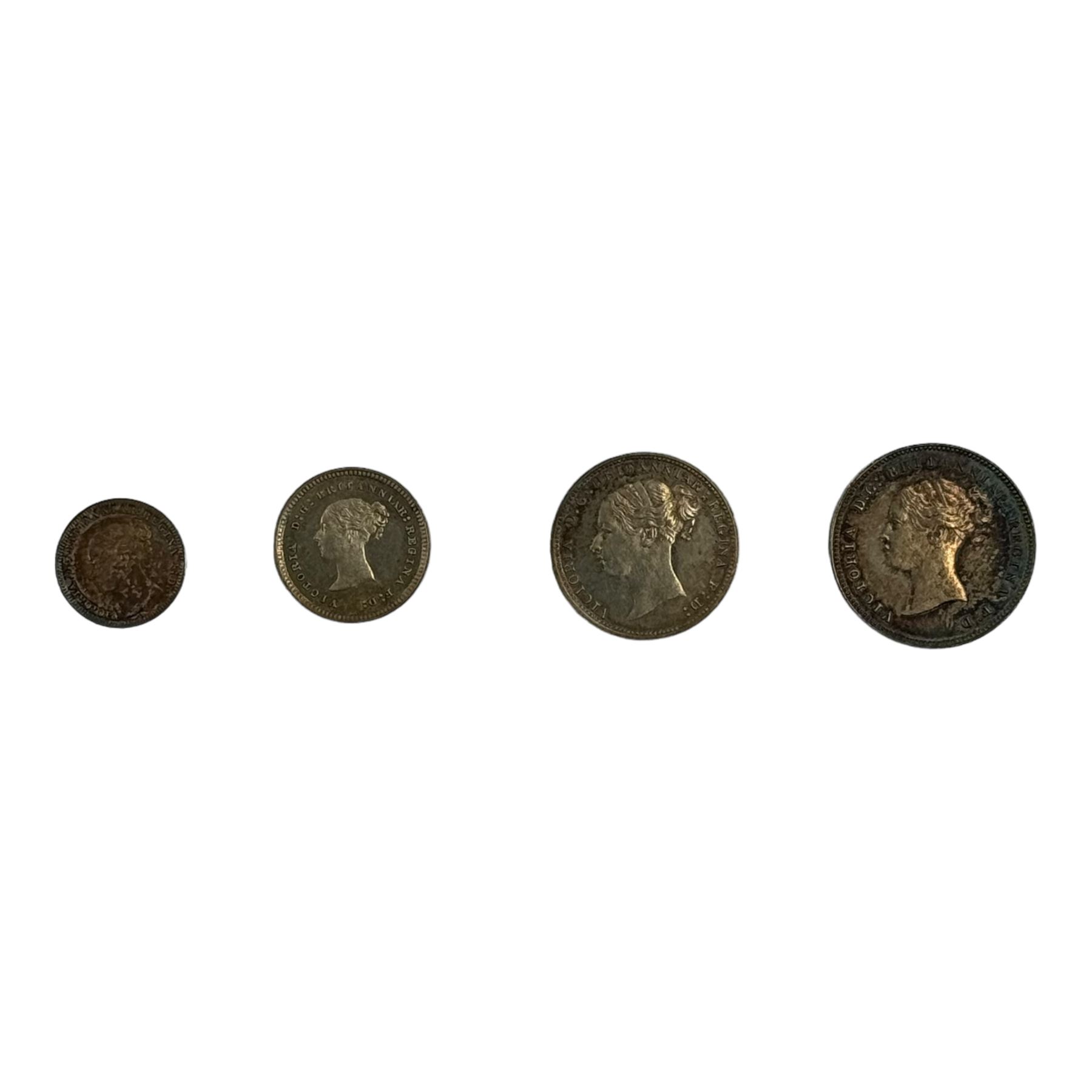 Queen Victoria 1880 Maundy coin set, housed in a dated case