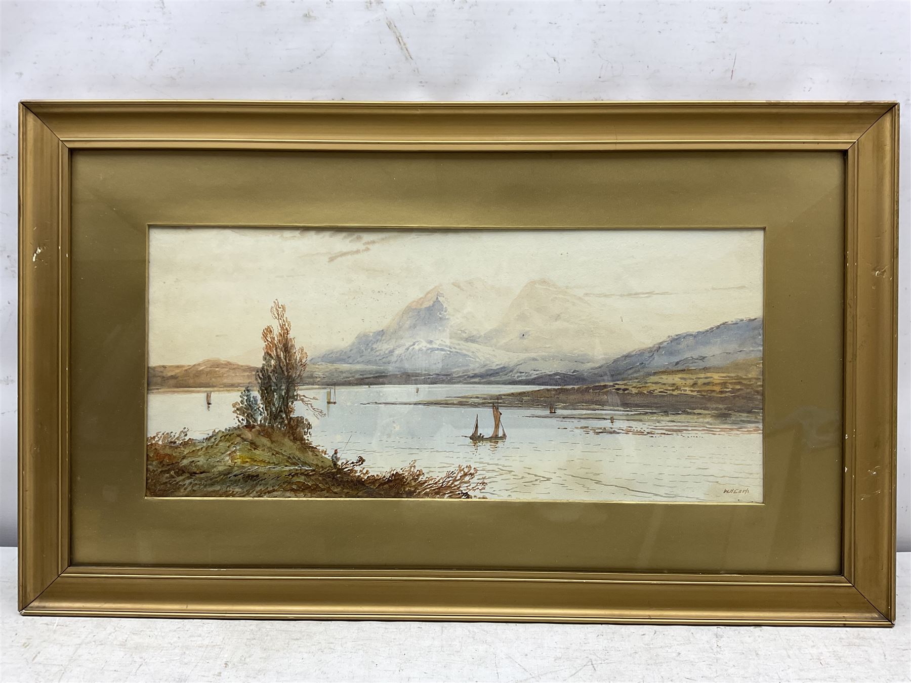 William Henry Earp (British 1831-1914): Highland Loch Scenes, pair watercolours signed 25cm x 56cm (2)