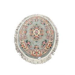 Chinese washed woollen oval rug