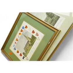 18th-19th century etchings of stately homes and churchs ect.