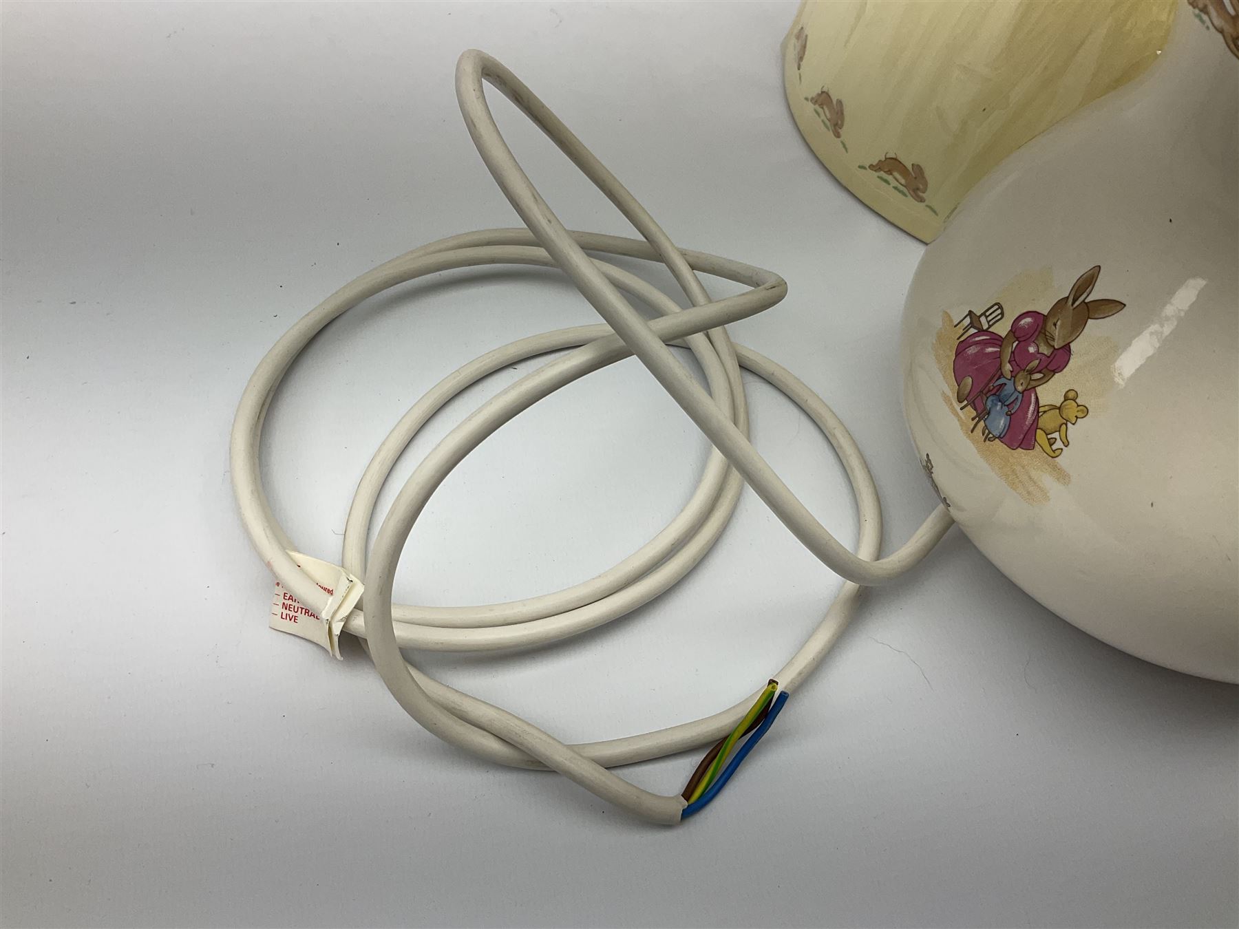 Royal Doulton Bunnykins table lamp, of baluster form, with shade, in original box