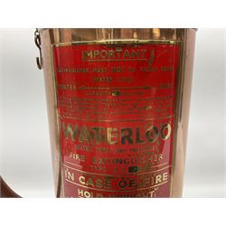 Large copper ‘Waterloo’ fire extinguisher by Read and Campbell Ltd and another Safex example 
