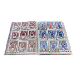 Large collection of Football trading cards, including full Manchester Untied Upper Deck set in official folder, large quantity of Topps Match Attax cards, including full sets, in official collectors binders, Panini Euro 2012 part set in folder, etc, all housed in folders