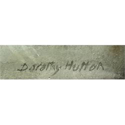 Dorothy Hutton (British 1889-1984): 'September's Bunch' Still Life, egg tempra on panel signed, titled on artist's address label with additional letter from the artist verso 21cm x 20cm