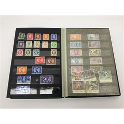 Mostly Queen Elizabeth II mint stamps, including decimal and pre-decimal examples, small number of first day covers, '50th Anniversary of the end of the Second World War' commemorative two pound coin cover etc