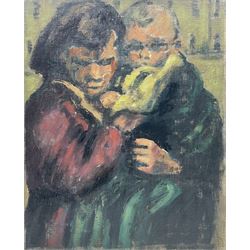 William Conor OBE RHA PPRUA ROI (Northern Irish 1881-1968): The Elder Sister, oil on canvas laid on to board, signed verso 50cm x 40cm