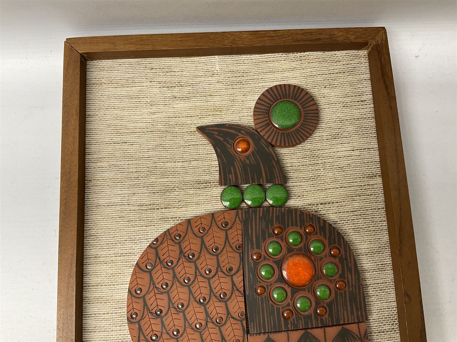 1960's Hornsea pottery Muramic plaque, in the form of a bird designed by John Clappison, H45cm 