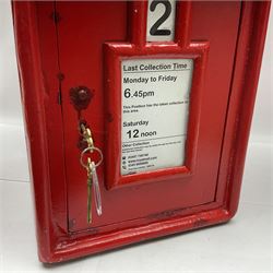 Modern painted metal wall mounted Postbox, H65cm, D35cm