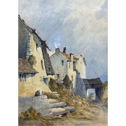 VF Rowe (Late 19th century): Rural Cottages, watercolour signed, inscribed 'Lieutenant Colonel - Royal Engineers' in a later hand verso 32cm x 23cm