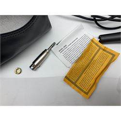 Shure SM58 Dynamic microphone; in original bag with paperwork; Shure Prologue 10H-LC Dynamic microphone; boxed; each with cable and tubular chrome adjustable stand (4)