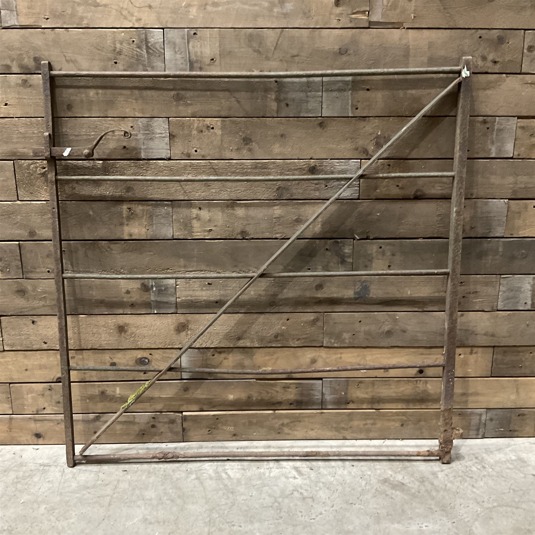 Large wrought metal country driveway or field gate (W324cm, H125cm)and a similar pedestrian gate (W110cm, H108cm)