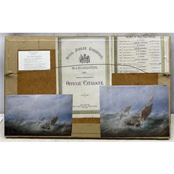 Edward Duncan (British 1803-1882): 'French Boats in a Squall', watercolour with scratching out signed and dated 1865, titled on label verso 22cm x 46cm 