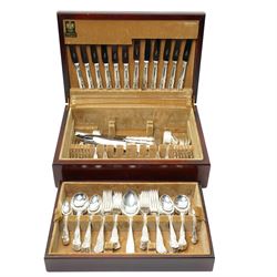 Arthur Price canteen of Kings Pattern silver plated cutlery for twelve covers, understood to have been purchased from Harrods in 1980s 124 pieces, boxed