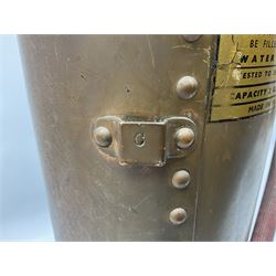 Large copper ‘Waterloo’ fire extinguisher by Read and Campbell Ltd and another Safex example 

