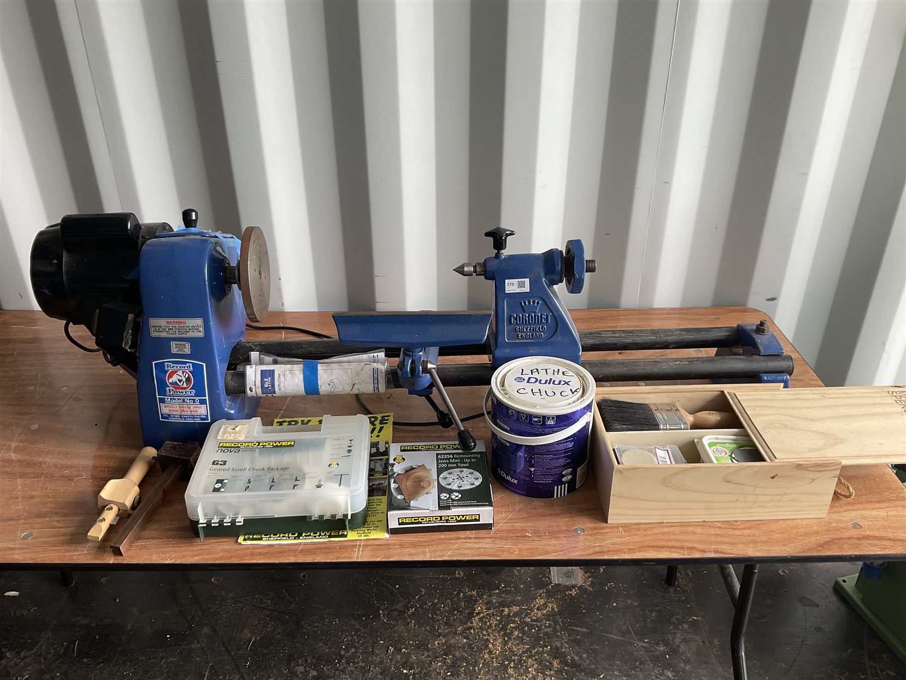 Record Model No 0 woodworking lathe with accessories  - THIS LOT IS TO BE COLLECTED BY APPOINTMENT FROM DUGGLEBY STORAGE, GREAT HILL, EASTFIELD, SCARBOROUGH, YO11 3TX