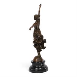 After Yvette - bronze figure modelled as a dancing ballerina, H34cm
