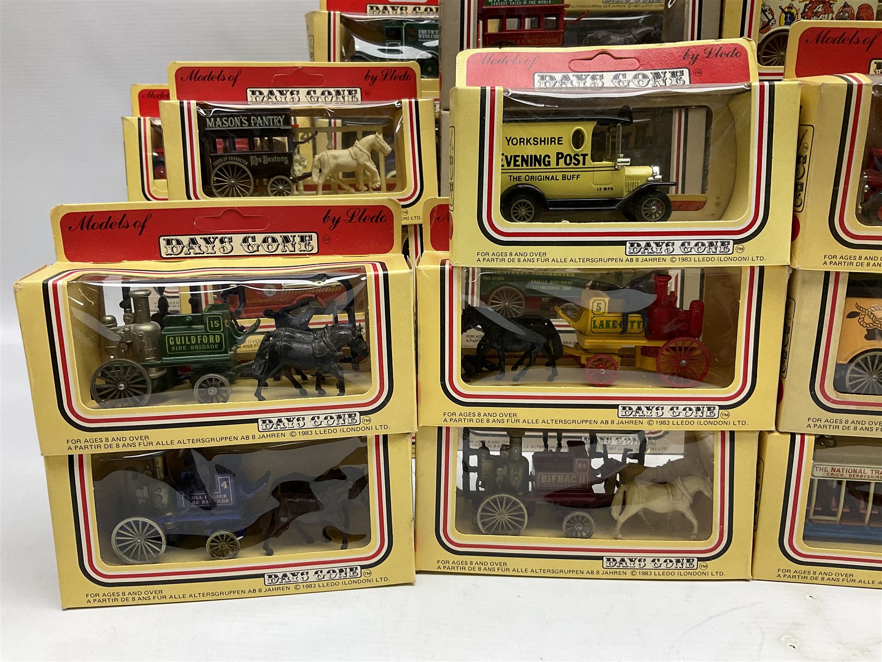 Fifty-two 1980's Days Gone/ Lledo die-cast models including Horse and Carts, all boxed (52)