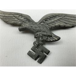 Five WW2 German peaked cap badges, four with double-pinned backs