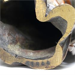 After the Antique - a pair of important 19th-century patinated bronze allegorical figures representing Calliope and Melpomene, the Muses of Epic Poetry and Tragic Drama, each modelled as a classically draped female figure standing beside a pedestal with climbing ivy, Calliope depicted writing upon a tablet, embodying poetic inspiration; Melpomene shown in contemplative pose and wearing a serpent bracelet, emblematic of wisdom, transformation and the inspired voice of drama, the pedestals inscribed respectively with the names of celebrated English poets and playwrights including Chaucer, Spenser, Milton, Pope, Cowper, Burns, Byron and Scott; the other with Shakespeare, Beaumont, Fletcher, Ben Jonson, Massinger, Congreve and Garrick, on integral square bases, each bearing incised or stamped foundry or model numbers to the underside, H47cm