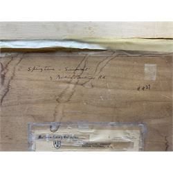 Bertram Priestman RA ROI NEAC (British 1868-1951): 'Springtime Somerset', oil on panel signed and dated '34, titled verso 25cm x 35cm
Provenance: with Mellors & Laing Galleries, Toronto, Canada, label verso