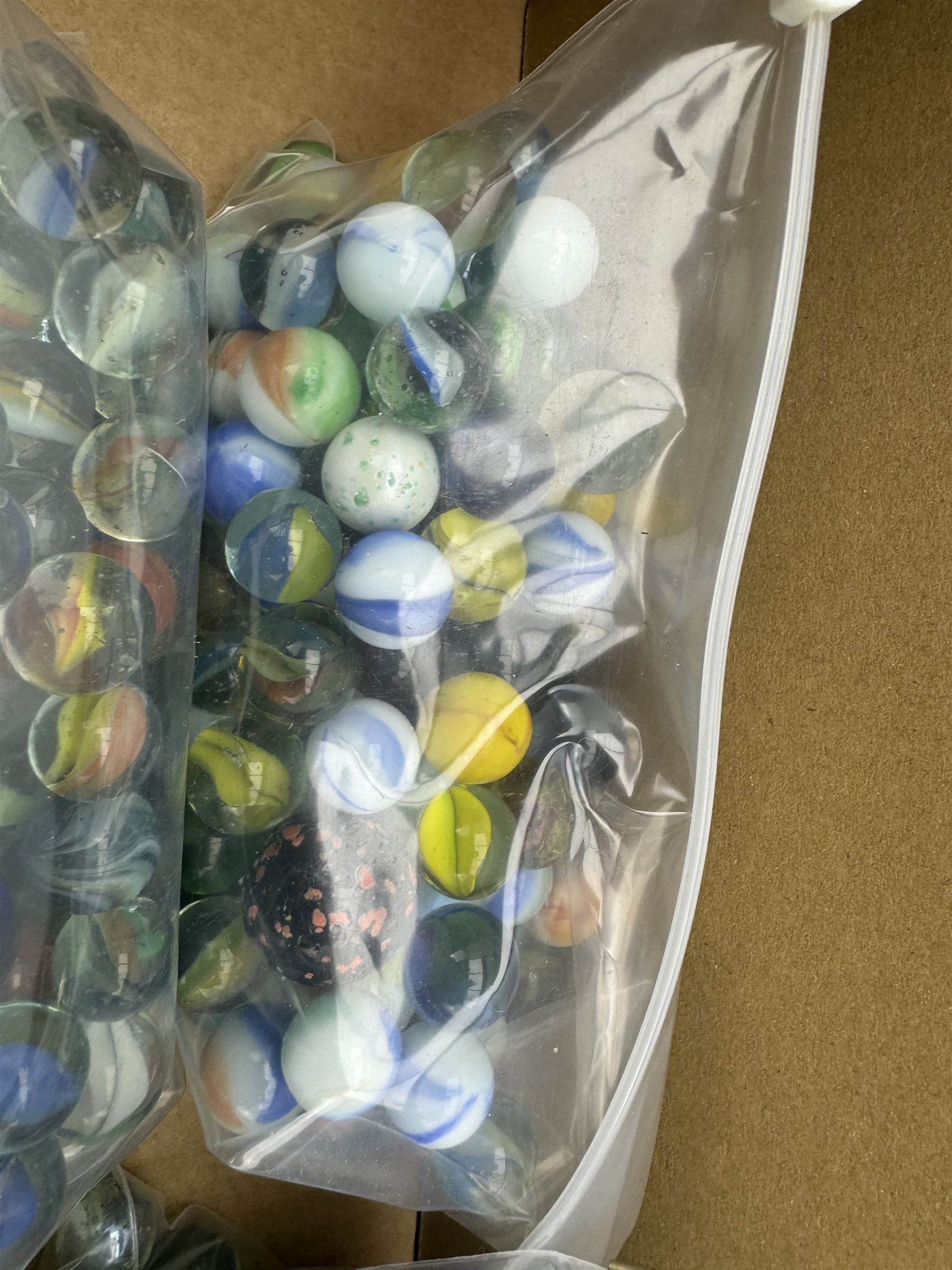 Large quantity of vintage glass marbles, in one box