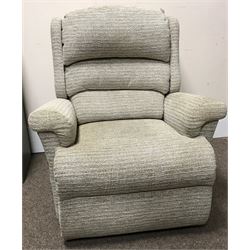 *Sherborne electric rising and reclining armchair upholstered in neutral fabric, W95cm, H106cm