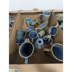 Collection of Irish Wade ceramics, including tankards, mugs, teapots, etc, in three boxes