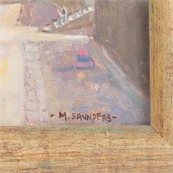 Michelle Saunders (British 1936-): Staithes, oil on board signed 24cm x 34cm 