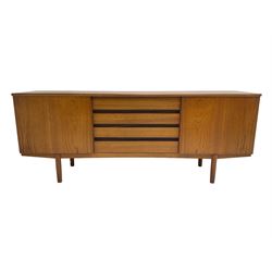 Vanson - mid-to late 20th century teak sideboard, fitted with four drawers and two cupboards
