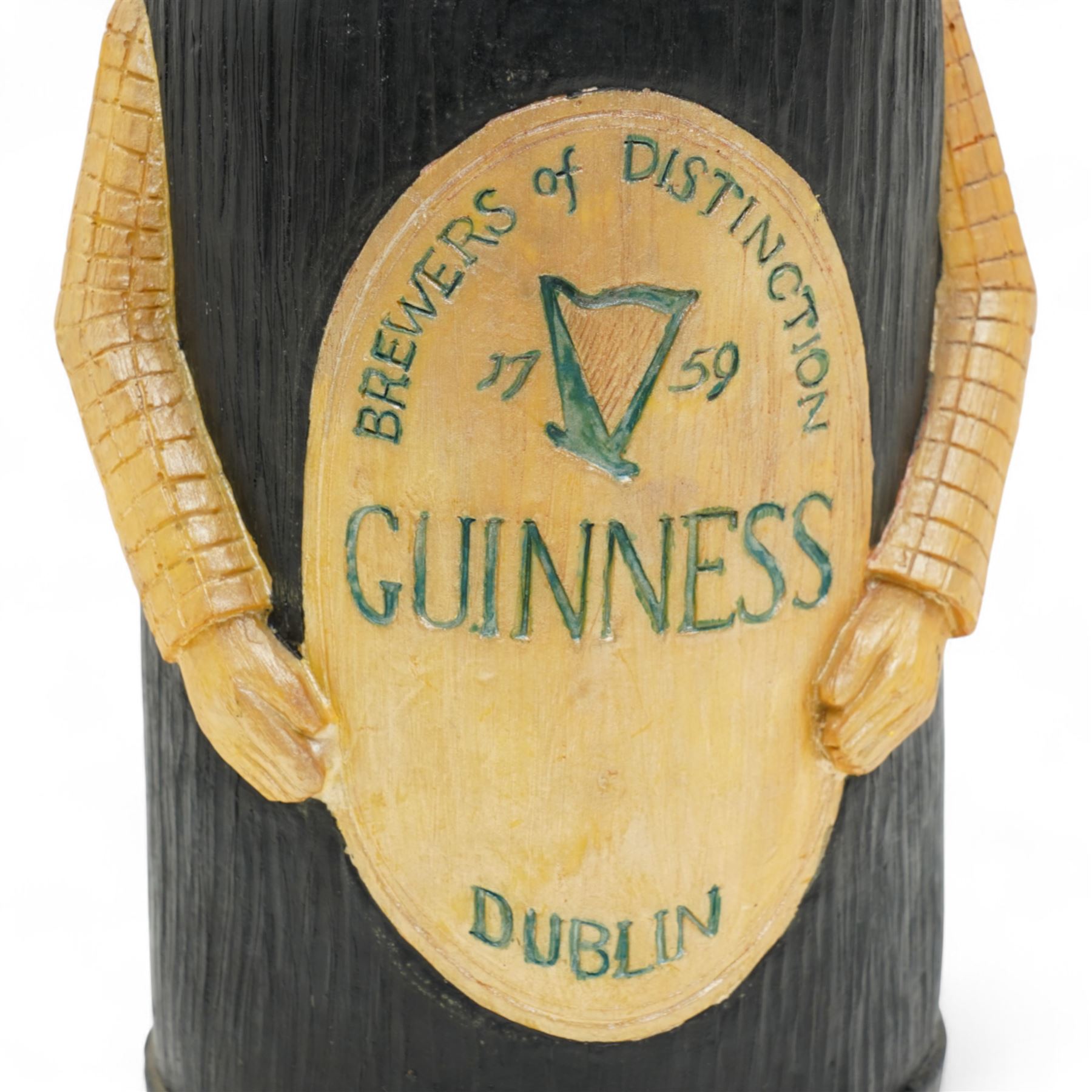 Large painted composite advertising figure the 'Guinness Bottle Man', H43cm