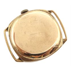 Rolex early 20th century 9ct manual wind 15 jewels lever wristwatch, Glasgow 1934