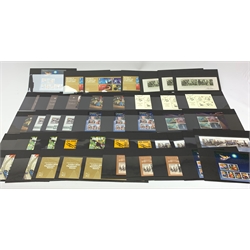  Collection of forty-five Great British stamp miniature sheets, face value of usable postage approximately 110 GBP  