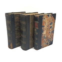  'The History and Topography of the City of York and The North Riding of Yorkshire' volumes 1 & 2, by T Whellan & Co. 1857-59 and 'Vallis Eboracensis comprising the History and Antiquities of Easingwold' by Thomas Gill 1852, all quarter calf with marbled boards, 3vols  