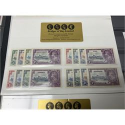 King George V 1910-1935 Silver Jubilee stamps, including Antigua, Basutoland, Cayman Islands, Fiji, Nyasaland, Jamaica, St Helena, Seychelles, Swaziland, St Lucia, British Guiana etc, housed on pages and stockcards 