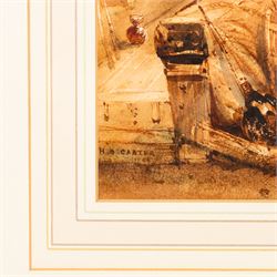 Henry Barlow Carter (British 1803-1867): 'Staithes', watercolour signed titled and dated 1855, 31cm x 45cm
