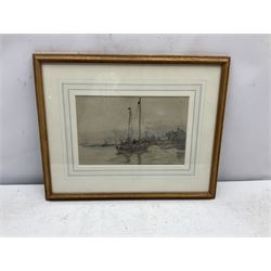 William Thomas Martin Hawksworth (British 1853-1935): 'A Sailing Barge', watercolour unsigned 14cm x 22cm
Provenance: with Thomas Agnew & Sons Ltd, Old Bond St., London, labelled verso with original receipt dated 1st August 1975