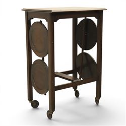 Early 20th century side table with double cake stand, rectangular moulded top, cake stands...