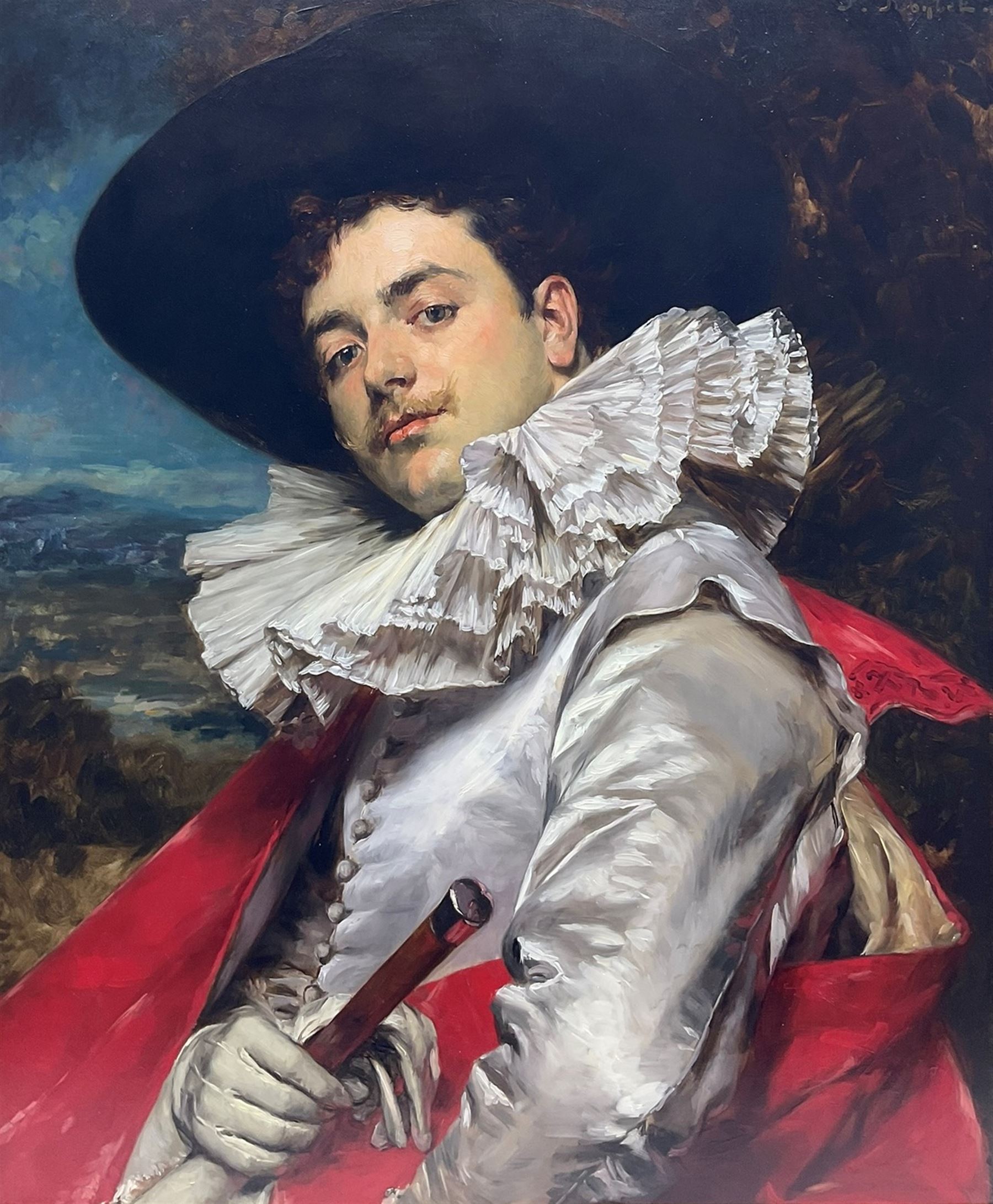 Ferdinand Victor Léon Roybet (French 1840-1920): The Cavalier, oil on panel signed 76cm x 64cm 
Provenance: with Haynes Fine Art, Broadway, label verso; Sotheby's London 9th March 2006 Lot 158