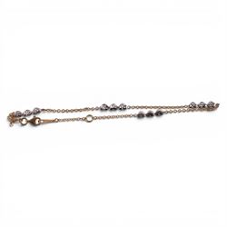 9ct white and yellow gold heart bracelet, hallmarked