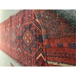 Meshwani red and blue ground runner, repeating border