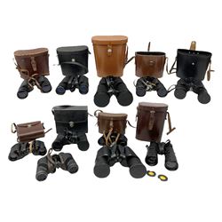 Eleven pairs of binoculars, to include Z